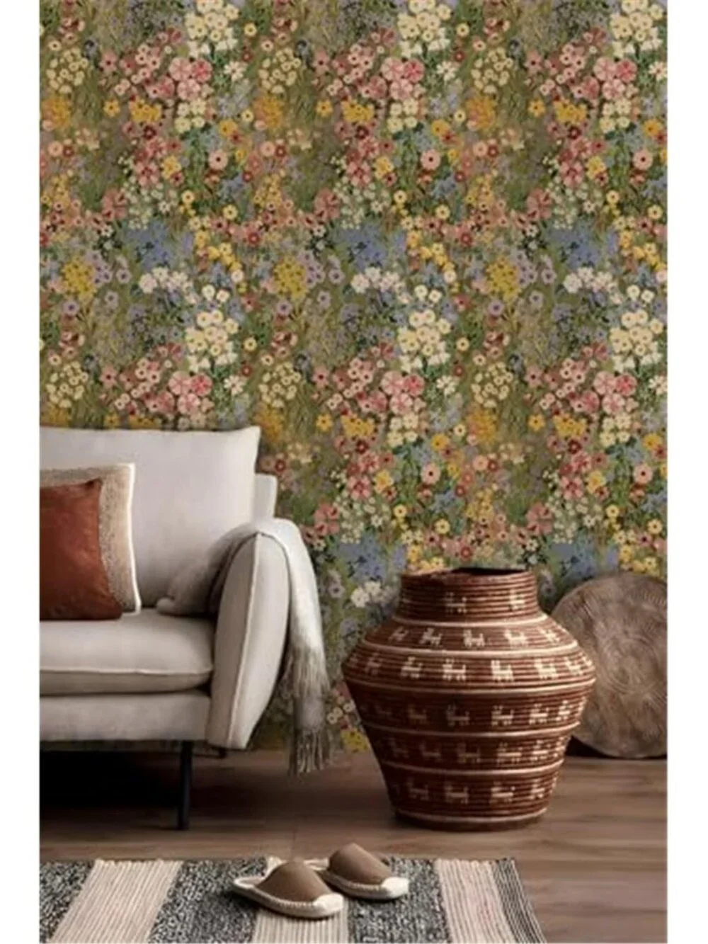 Boho Floral Peel Stick Wallpaper Removable Vinyl Contact Paper Green Pink Roll
